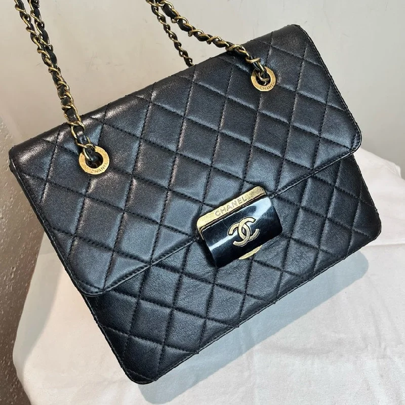 Chanel Chain Strap Handbag for Everyday UseChanel Black Lambskin Chain Bag Medium