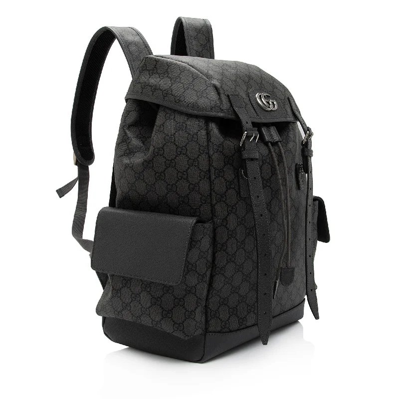 Small - sized Women Gucci shoulder bags for evening outingsGucci GG Supreme Ophidia Medium Flap Backpack (SHF-CmfPnj)