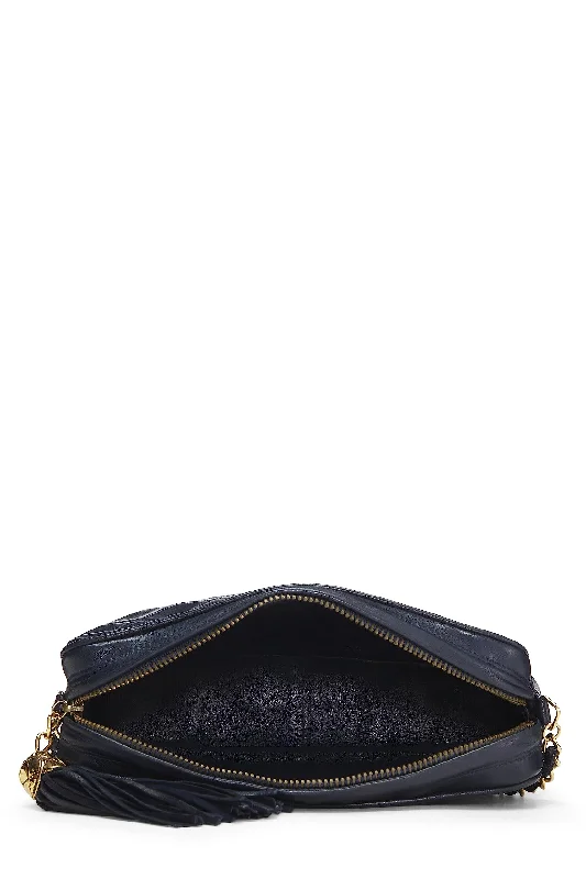 Chanel New Arrival Handbag with Gold HardwareChanel,  Navy Lambskin Diamond 'CC' Camera Bag Medium, Navy