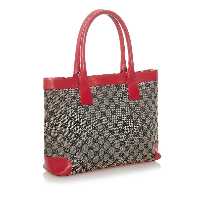 Gucci tote bags for women with a double - handle designGucci GG Canvas Handbag (32082)