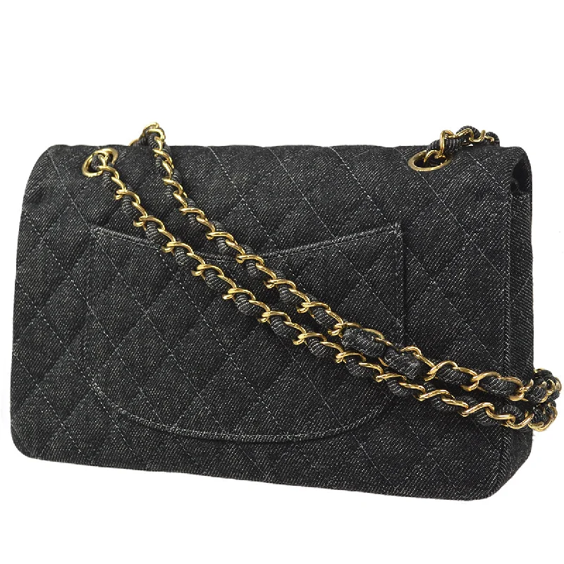 Chanel Vintage Inspired Handbag for Retro LoversCHANEL 1997-1999 Classic Double Flap Medium Black Denim 67995