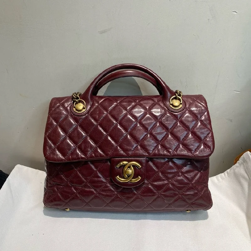 Chanel New Arrival Handbag with Gold HardwareChanel Burgundy Quilted Leather Large Flap Bag