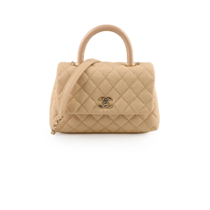 Chanel Lightweight Handbag for Daily ErrandsChanel Coco Handle Small Beige Lizard Handle- Series 30