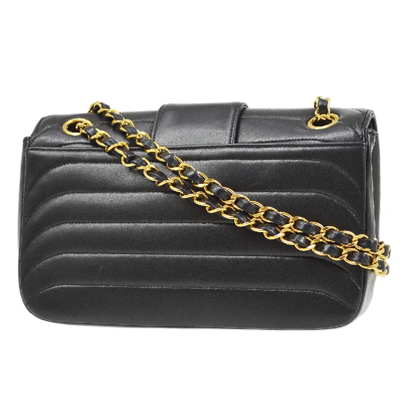 Chanel Luxury Handbag for High - End EventsCHANEL 1991-1994 Horizontal Flap Small Black Lambskin 22856