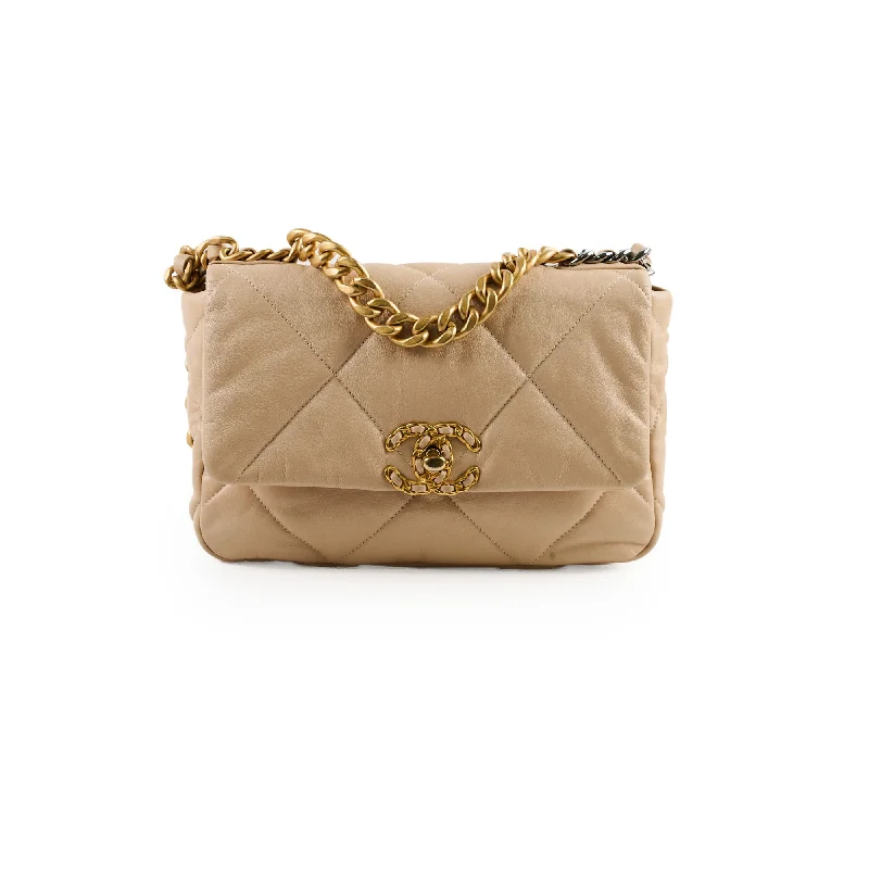 Chanel Limited Edition Handbag for CollectorsChanel 19 Small Beige Lambskin Crossbody Bag Series 30