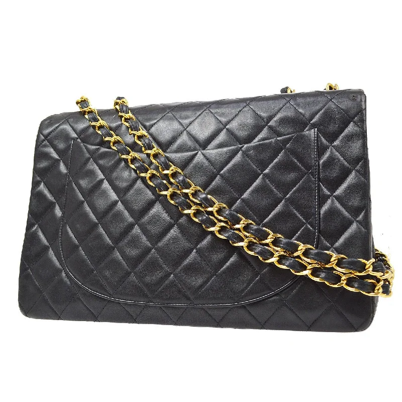 Chanel Lightweight Handbag for Daily ErrandsCHANEL 1991-1994 Classic Flap Maxi Black Lambskin 80489