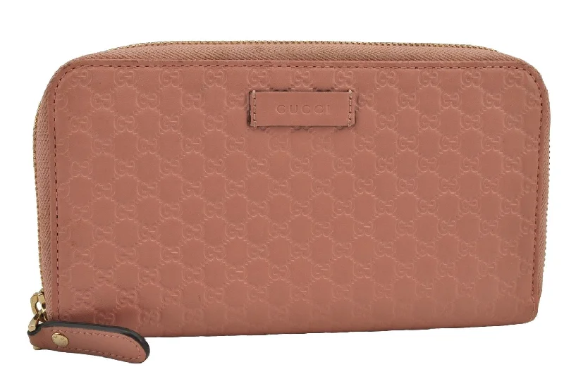 Gucci backpacks for women with a sleek silhouetteAuthentic GUCCI Micro Guccissima GG Leather Long Wallet Purse 449391 Pink 7790J