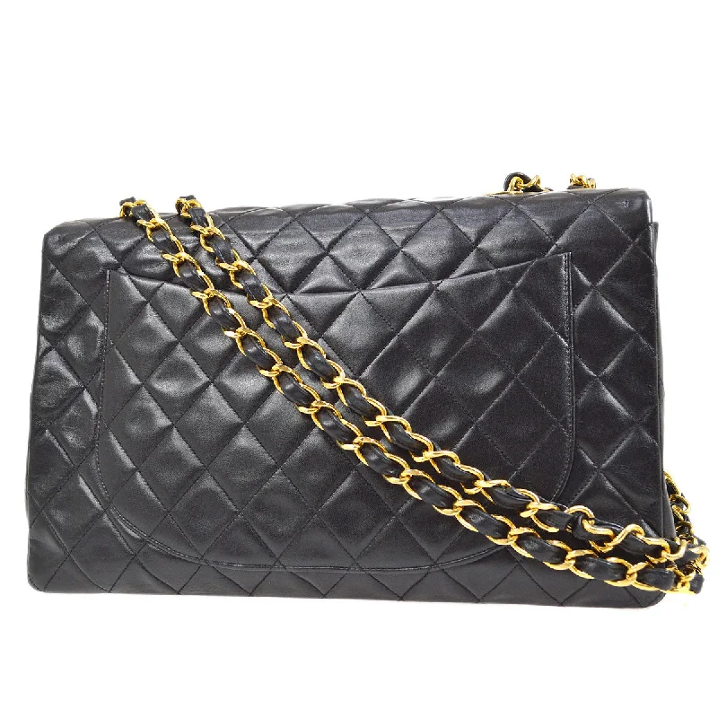 Chanel New Arrival Handbag with Gold HardwareCHANEL 1994-1996 Black Lambskin Classic Flap Maxi 64429