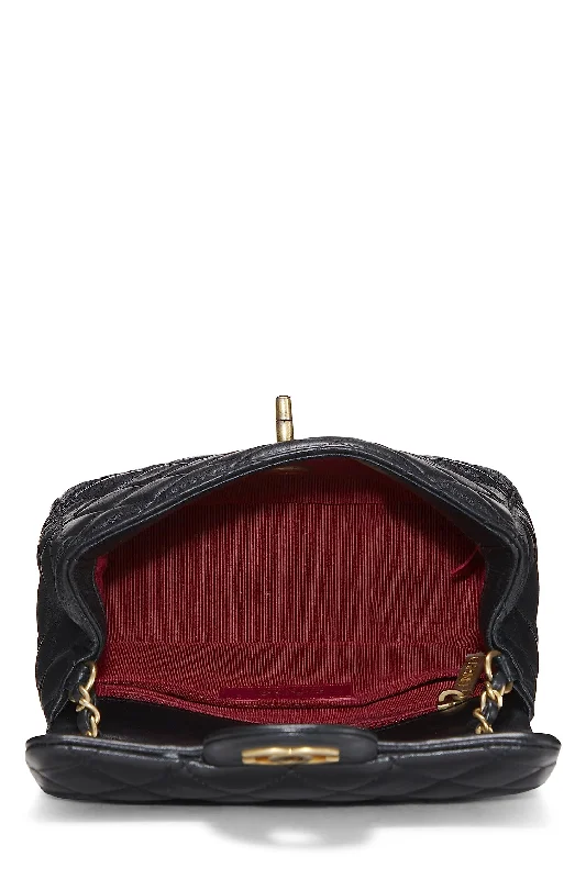 Chanel Quilted Leather Shoulder Bag for FashionistasChanel,  Black Quilted Lambskin Romance Square Flap Mini, Black