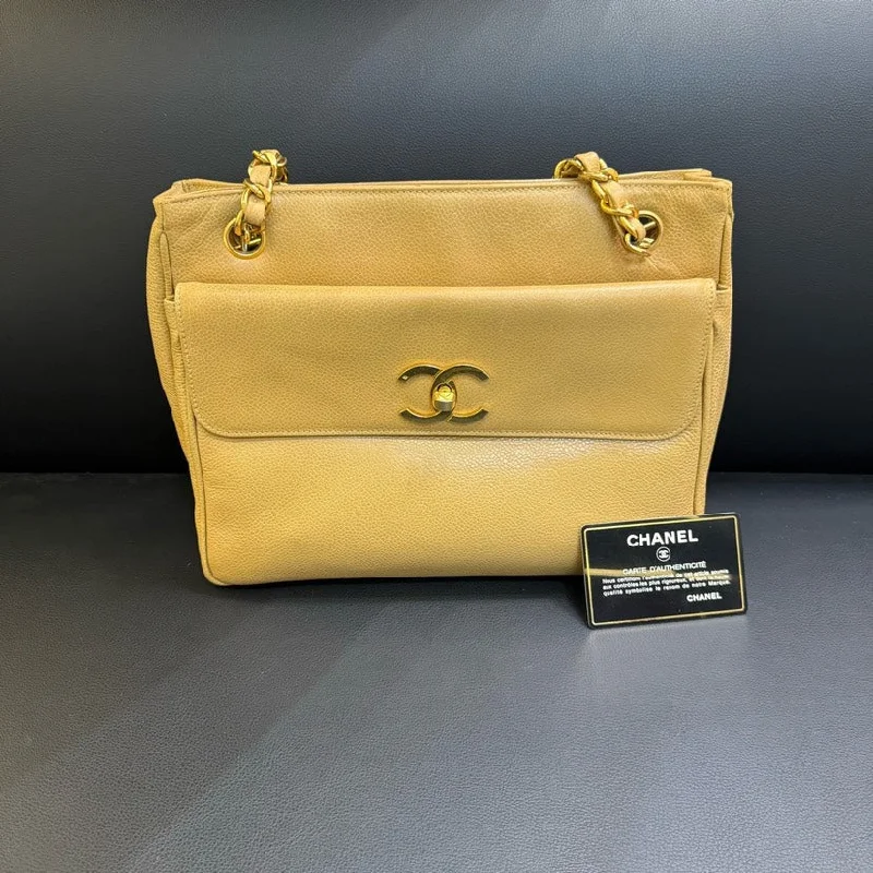 Chanel Medium Tote Bag for Office LadiesChanel Beige Milk Powder Bag Leather Shoulder Bag 27cm