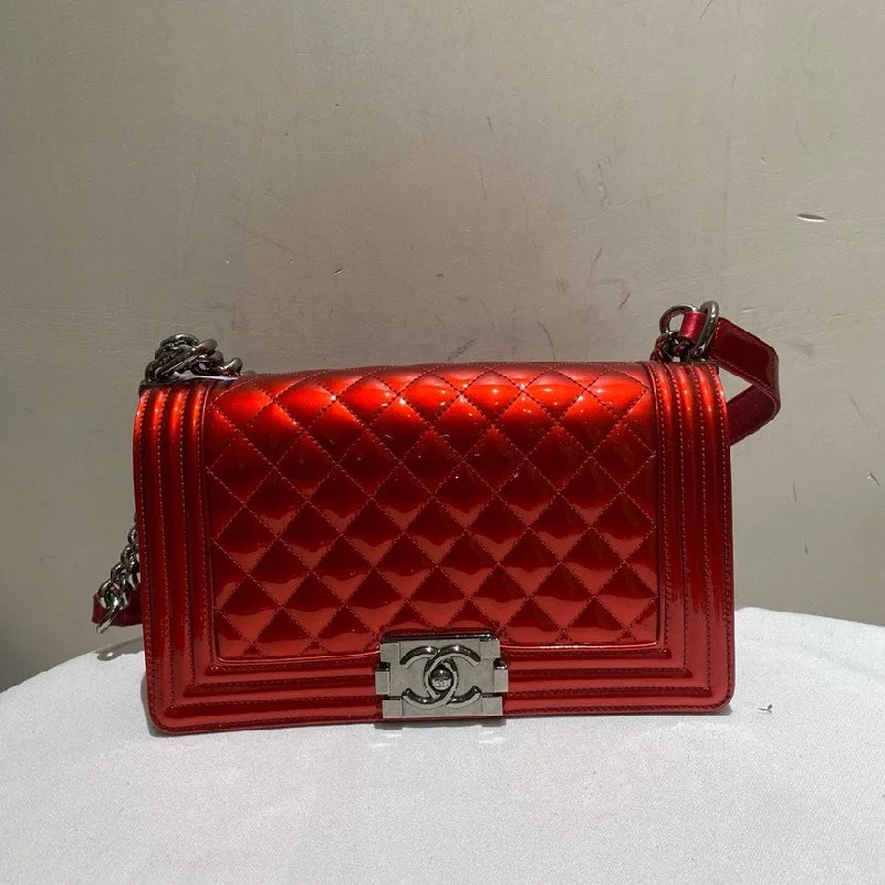 Chanel Small Crossbody Bag for TravelChanel Leboy Red Patent Leather Medium Bag