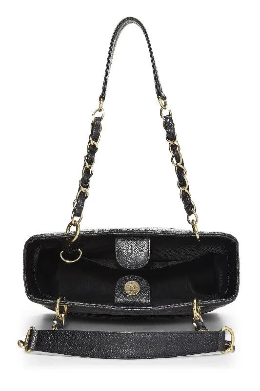 Chanel New Arrival Handbag with Gold HardwareChanel,  Black Quilted Caviar Petite Shopping Tote (PST), Black