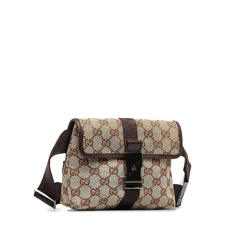 Gucci Marmont bags for women with a snakeskin - effect panelGucci GG Canvas Belt Bag (SHG-cR2Tbh)