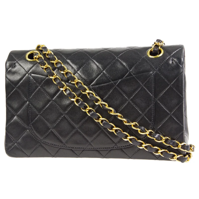 Chanel Quilted Leather Shoulder Bag for FashionistasCHANEL 1996-1997 Classic Double Flap Small Black Lambskin 66942