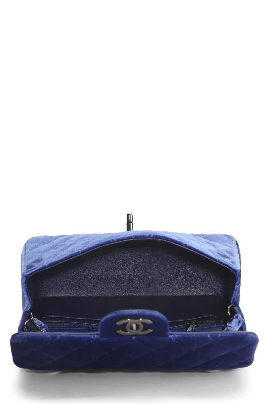 Chanel Quilted Leather Shoulder Bag for FashionistasChanel,  Purple Velvet Rectangular Flap Mini, Navy