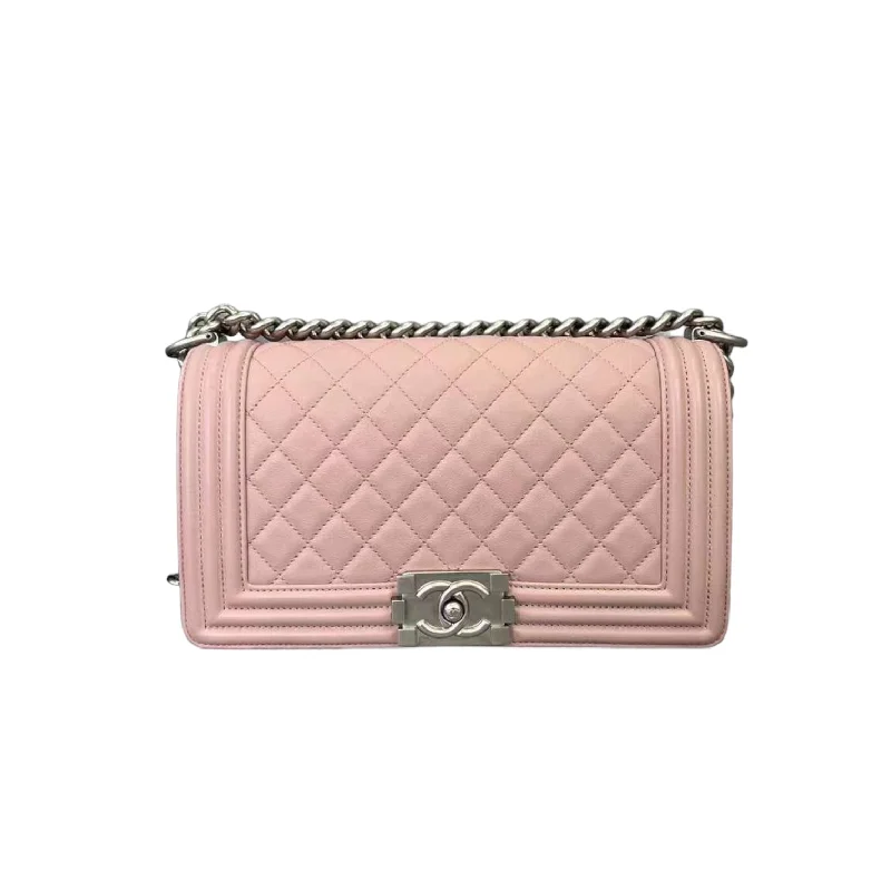 Chanel All - Match Handbag for Versatile StylingBoy Lambskin Old Medium Pink SHW