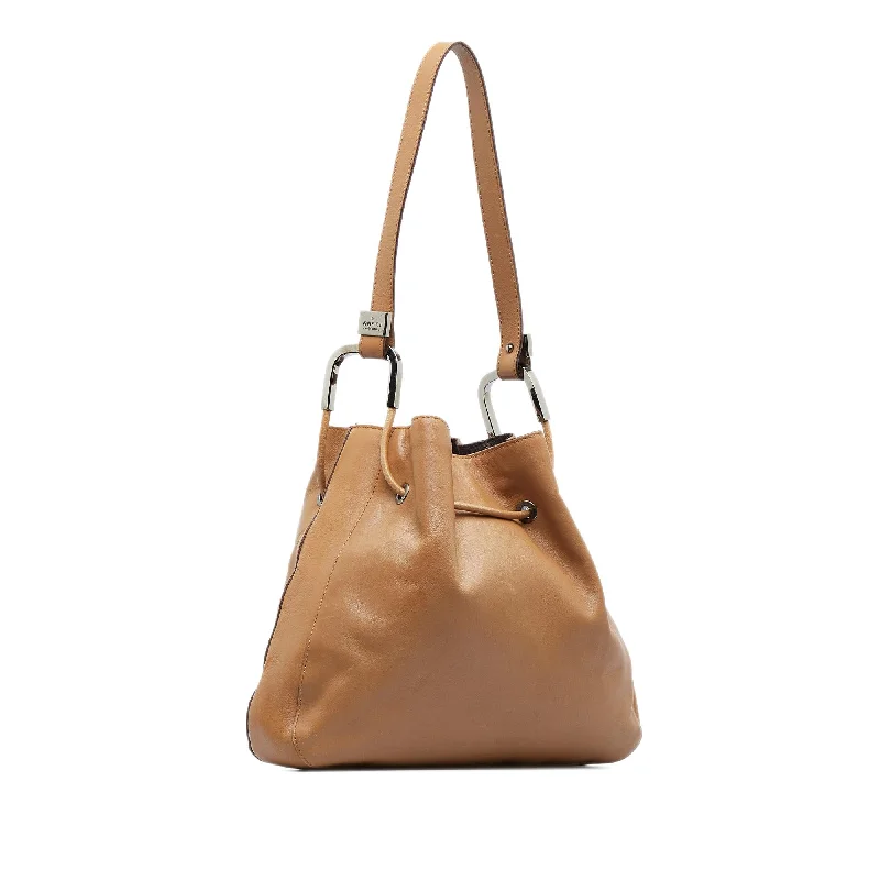 Small - sized Women Gucci shoulder bags for evening outingsGucci Leather Bucket Bag (SHG-3XwYEa)