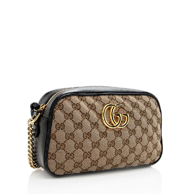 Women Gucci bags with a detachable mobile phone holderGucci GG Canvas GG Marmont Small Shoulder Bag (SHF-18564)