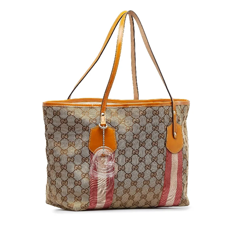 Ladies Gucci shoulder bags with a tassel decorationGucci GG Canvas Web Jolie (SHG-fZEqoK)