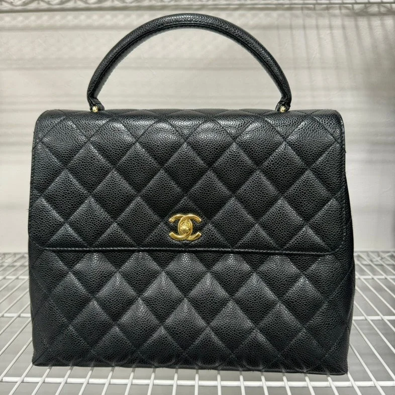 Chanel New Arrival Handbag with Gold HardwareChanel Kelly Black Caviar Leather Handbag