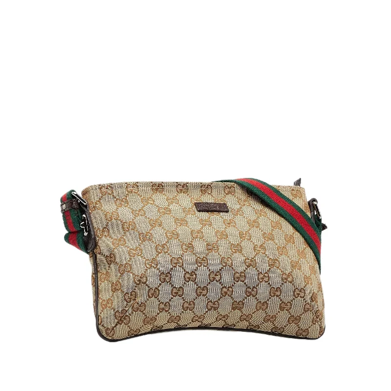 Women Gucci crossbody bags in a bold red colorGucci GG Canvas Web Crossbody (SHG-jpONI7)