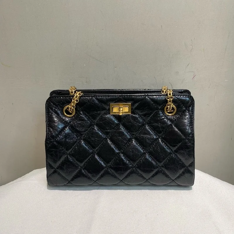 Chanel Chain Strap Handbag for Everyday UseChanel 2.55 Black Quilted Leather Small Tote Bag