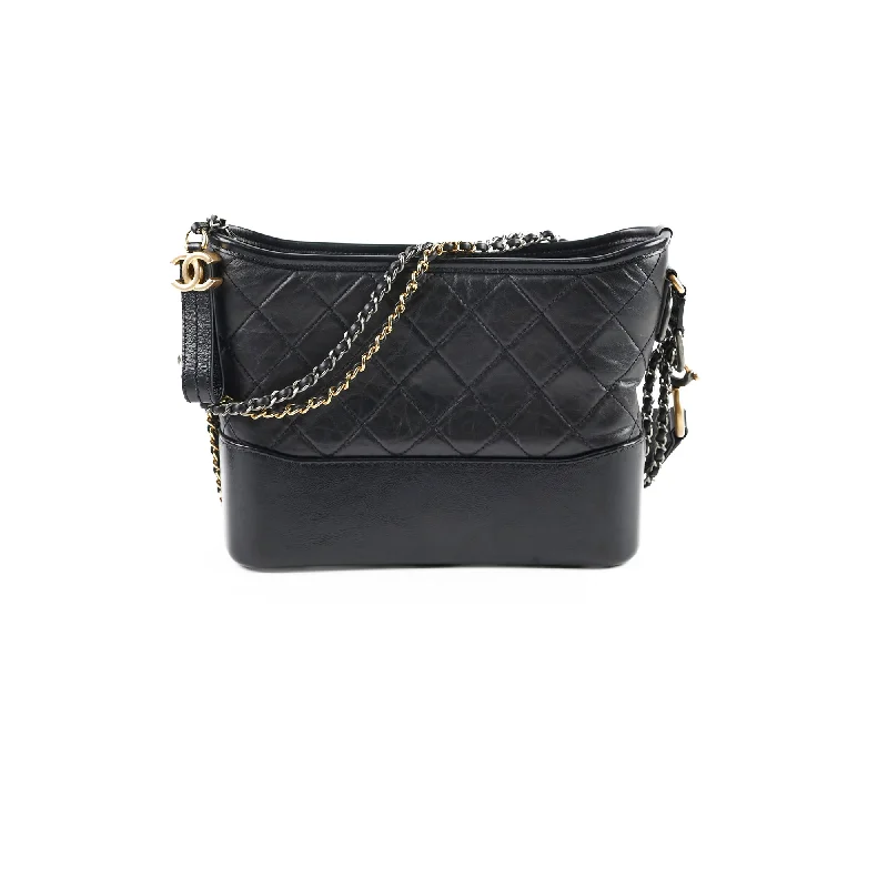 Chanel Quilted Leather Shoulder Bag for FashionistasChanel Medium Aged Calfskin Gabrielle Black Series 29