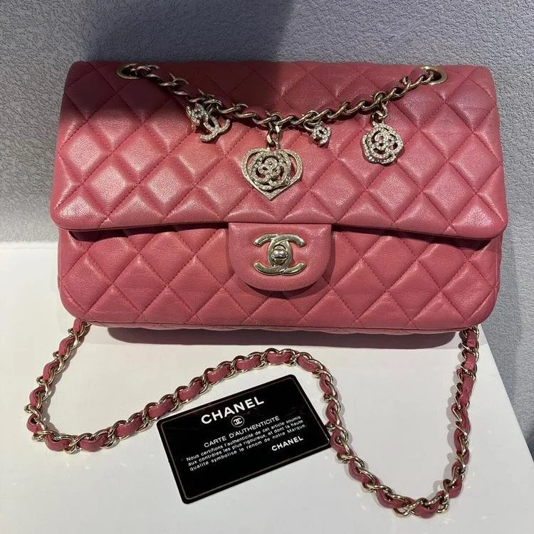 Chanel Vintage Inspired Handbag for Retro LoversChanel CF Medium Pink Quilted Leather Flap Bag with Chain Strap