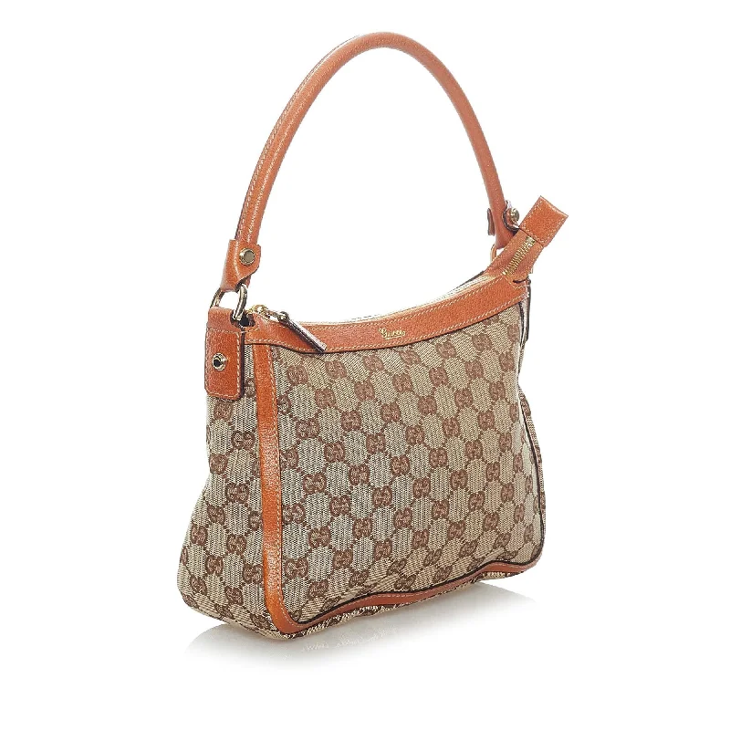 Women Gucci Sylvie bags with a leather - wrapped handleGucci GG Canvas Handbag (31622)