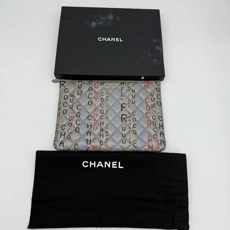 Chanel Limited Edition Handbag for CollectorsChanel Matelasse Silver Multicolor Circuit Board Quilted Clutch Bag