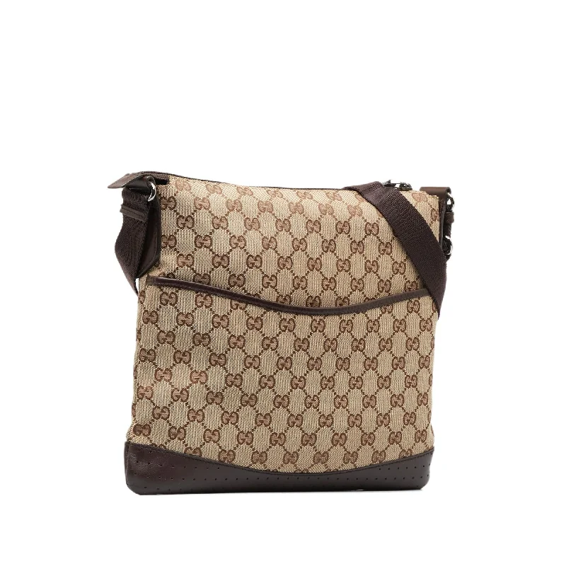 Gucci tote bags for women with a double - handle designGucci GG Canvas Crossbody (SHG-HiuUF3)