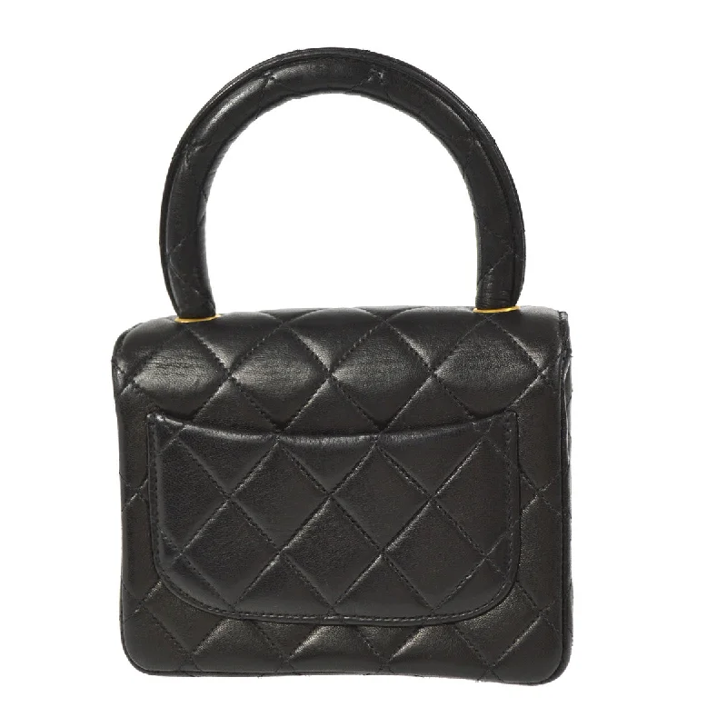 Chanel Handbag with Adjustable Strap for ComfortCHANEL 1994 Classic Flap Handbag Micro Black Lambskin 88126