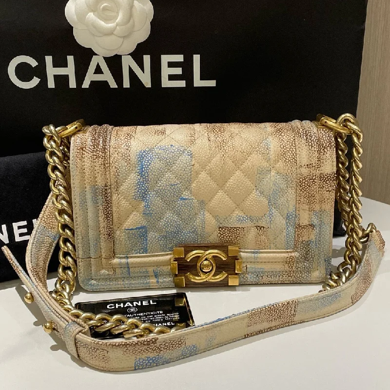 Chanel Limited Edition Handbag for CollectorsChanel Limited Edition Boy Bag Small Beige Blue 2017