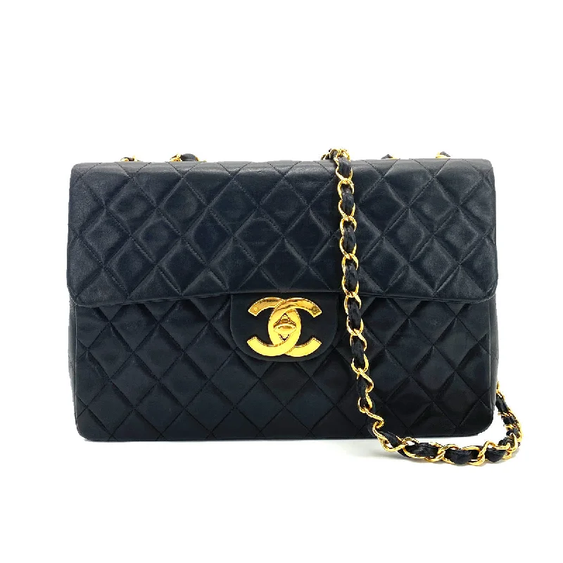 Chanel Black Handbag for Business MeetingsCHANEL VINTAGE MAXI MATELASSE 34 CHAIN SHOULDER BAG BLACK LAMB SKIN 90259713