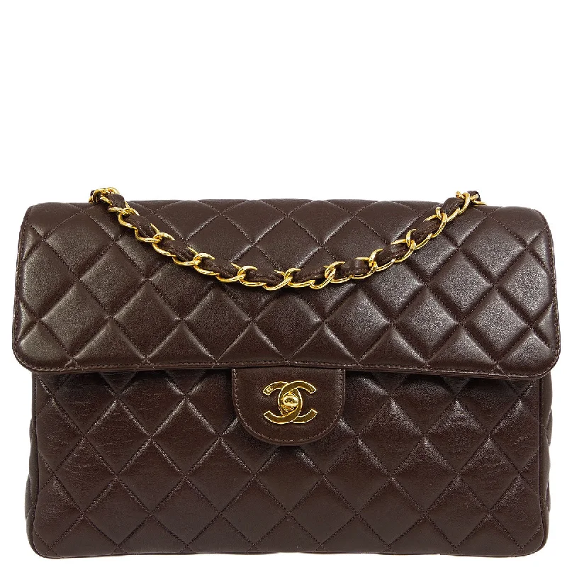 Chanel Medium Tote Bag for Office LadiesChanel * 1996-1997 Brown Lambskin Jumbo Classic Flap Bag