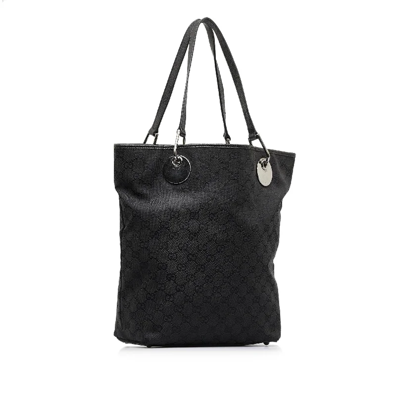 Gucci Marmont bags for women with a contrast - colored interiorGucci GG Canvas Eclipse Tote (SHG-9BcTJq)