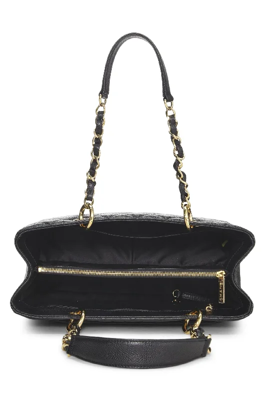 Chanel Chain Strap Handbag for Everyday UseChanel,  Black Quilted Caviar Grand Shopping Tote (GST), Black