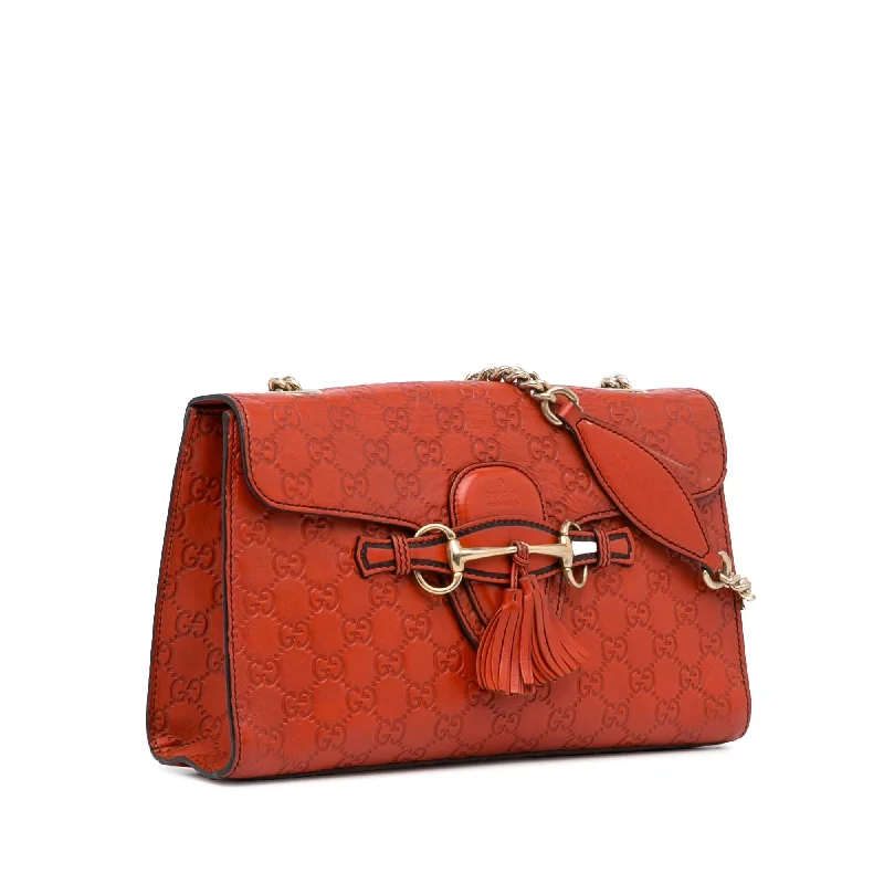 Ladies Gucci shoulder bags with a magnetic - closure flapGucci Medium Guccissima Emily (SHG-n7DBTb)