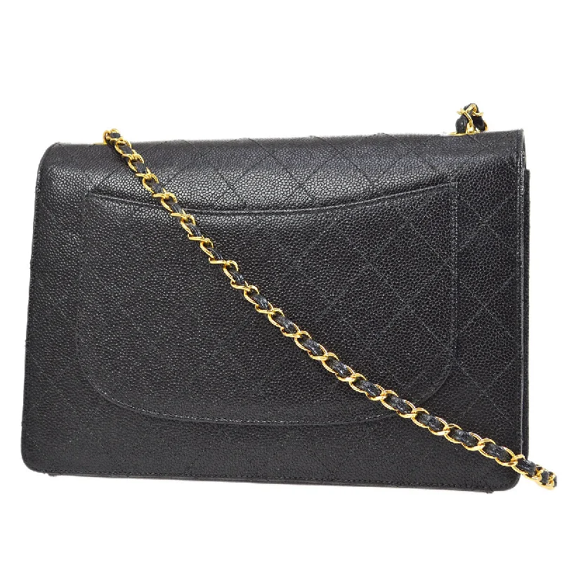 Chanel Chain Strap Handbag for Everyday UseCHANEL 1998 Classic Flap Jumbo Black Caviar 74571