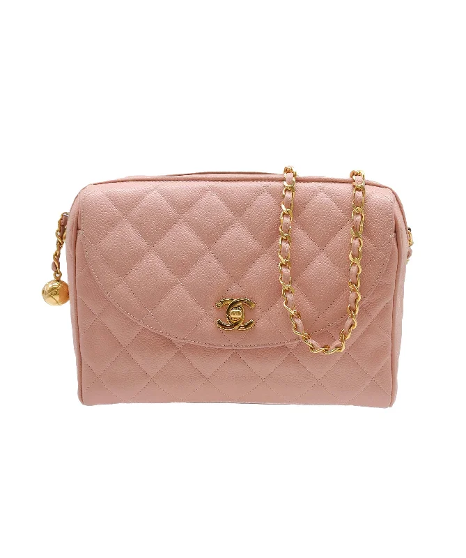 Chanel Colorful Handbag for Spring OutfitsCHANEL VINTAGE TURN LOCK CHAIN SHOULDER BAG PINK CAVIAR SKIN DXBS2223