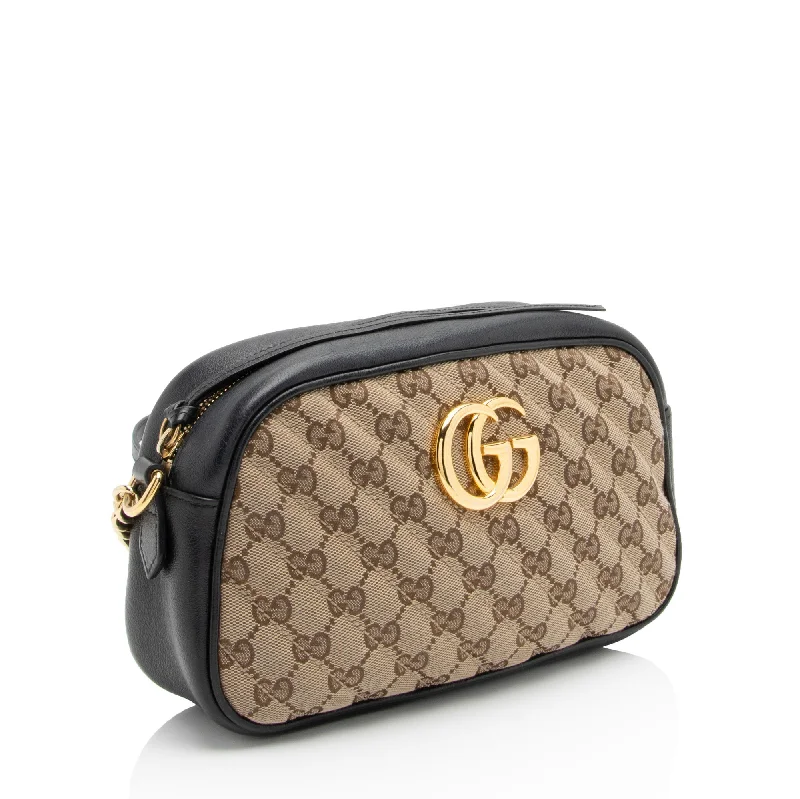 Women Gucci Sylvie bags with a crystal - embellished web stripeGucci GG Canvas GG Marmont Small Shoulder Bag (09Q1ec)