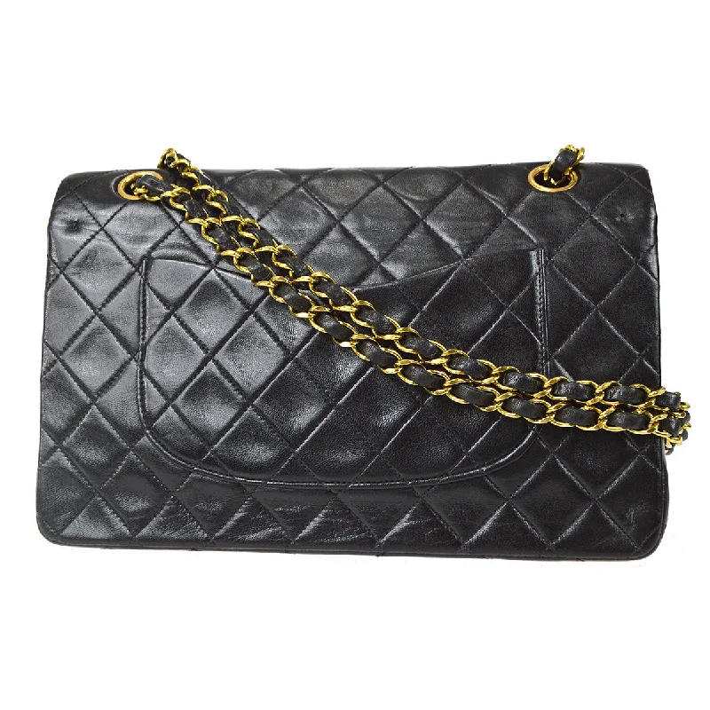 Chanel Classic Flap Bag for Evening PartyCHANEL 1991-1994 Classic Double Flap Medium Black Lambskin 87833