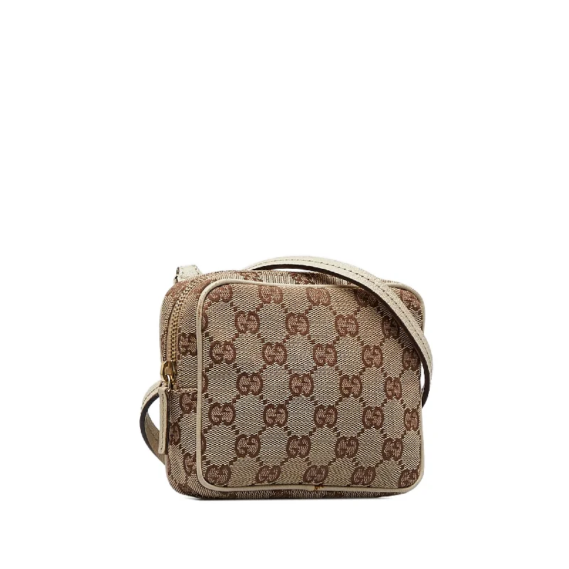 Women Gucci crossbody bags with a printed floral patternGucci GG Canvas Crossbody (SHG-19hxZ1)