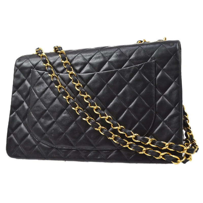 Chanel Classic Flap Bag for Evening PartyCHANEL 1994-1996 Classic Flap Maxi Black Lambskin 70688