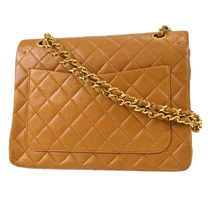 Chanel Classic Flap Bag for Evening PartyCHANEL 1989-1991 Tall Classic Double Flap Medium Camel Lambskin 27232