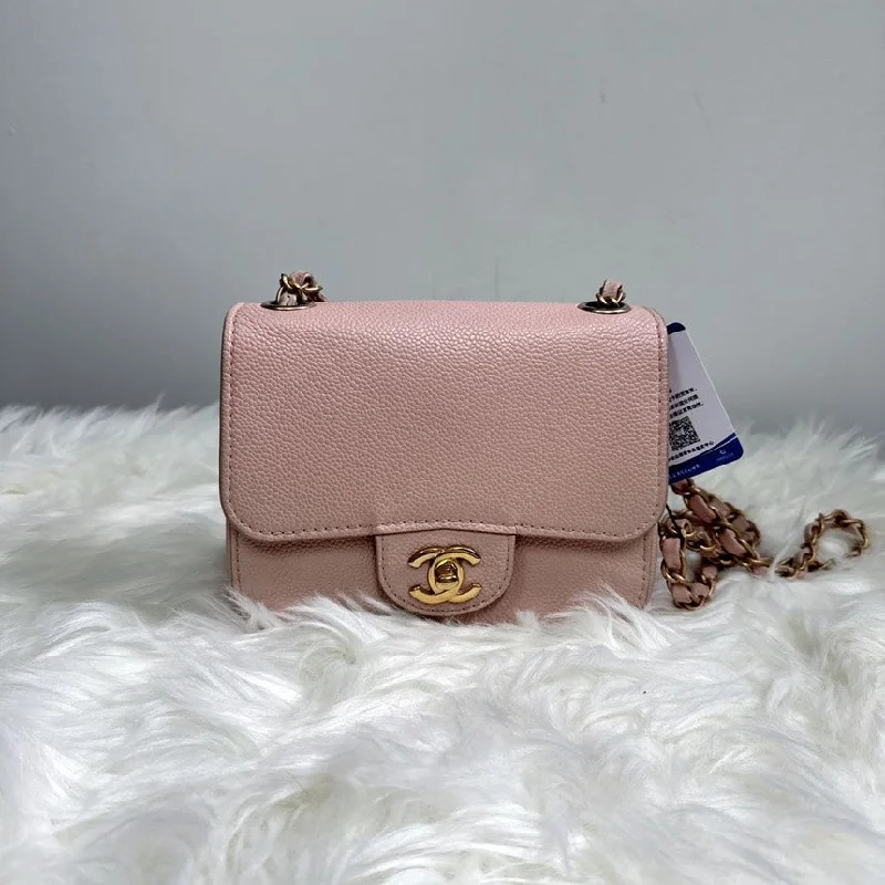 Chanel Black Handbag for Business MeetingsChanel Mini Rectangular Flap Bag Pink Caviar Leather Gold Hardware