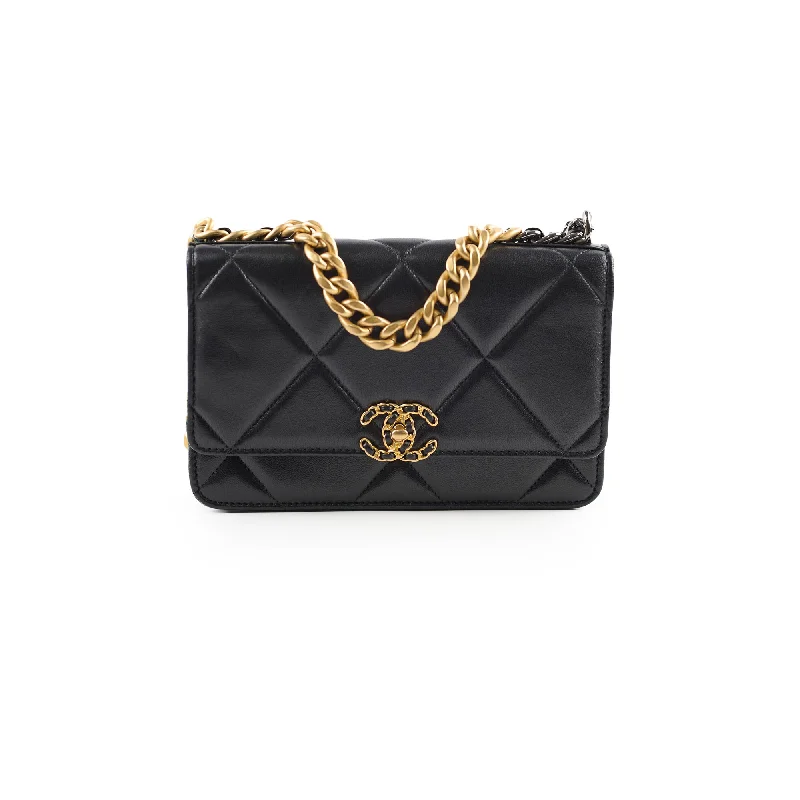 Chanel Colorful Handbag for Spring OutfitsChanel 19 Wallet On Chain WOC Lambskin Black