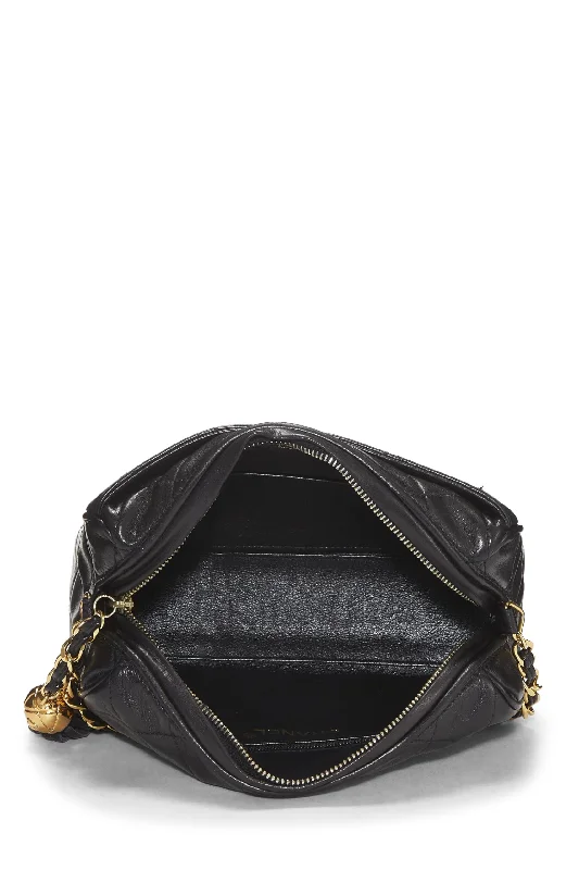 Chanel Small Crossbody Bag for TravelChanel,  Black Lambskin Pocket Camera Bag Mini, Black