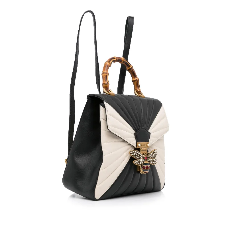 Women Gucci Sylvie bags with a leather - wrapped handleGucci Bamboo Queen Margaret Backpack (SHG-05phTC)