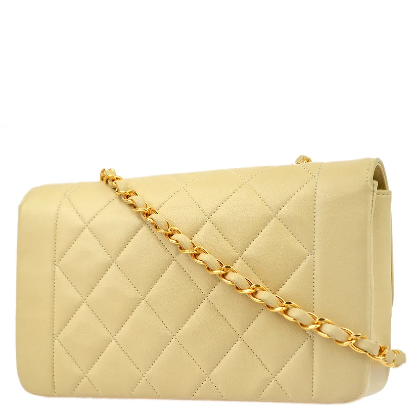 Chanel Chain Strap Handbag for Everyday UseChanel * Beige Lambskin Small Diana Shoulder Bag